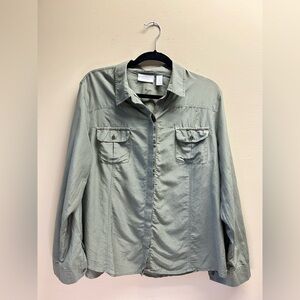 Chico's Light Green Shirt Jacket